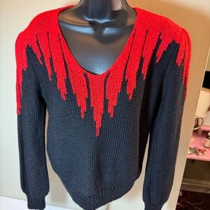 Pristine Vintage Nannell Red and Black Women's Sweater